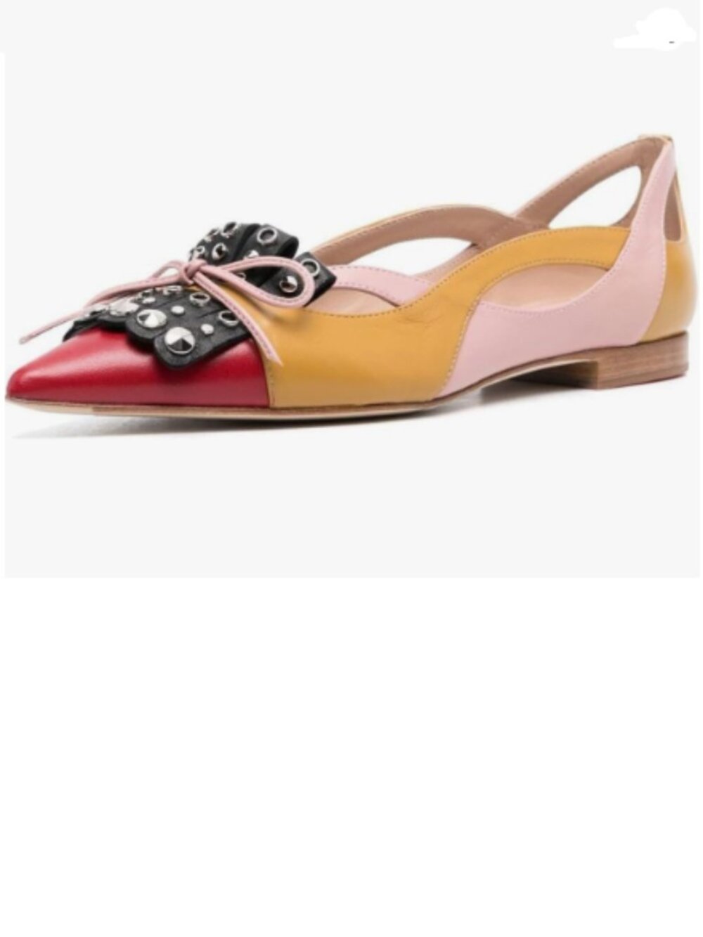 FSJ Women Multicolor Pointed Toe Flats Cutout Tassel Slip On Softable Pumps